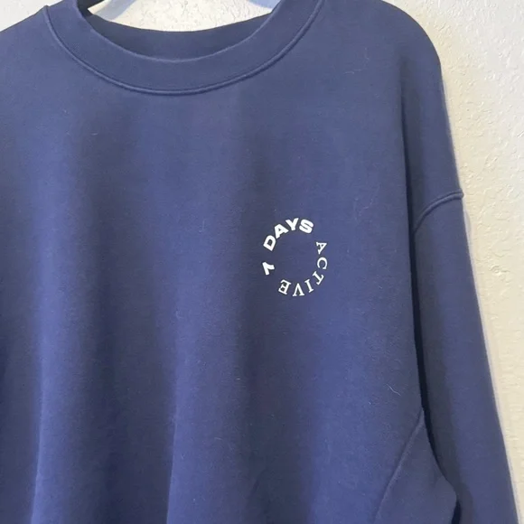 7 Days Active Monday Navy Blue Sweatshirt - Picture 3 of 7